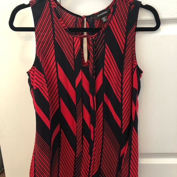 Red and black sleeveless blouse - Picture 2 of 5